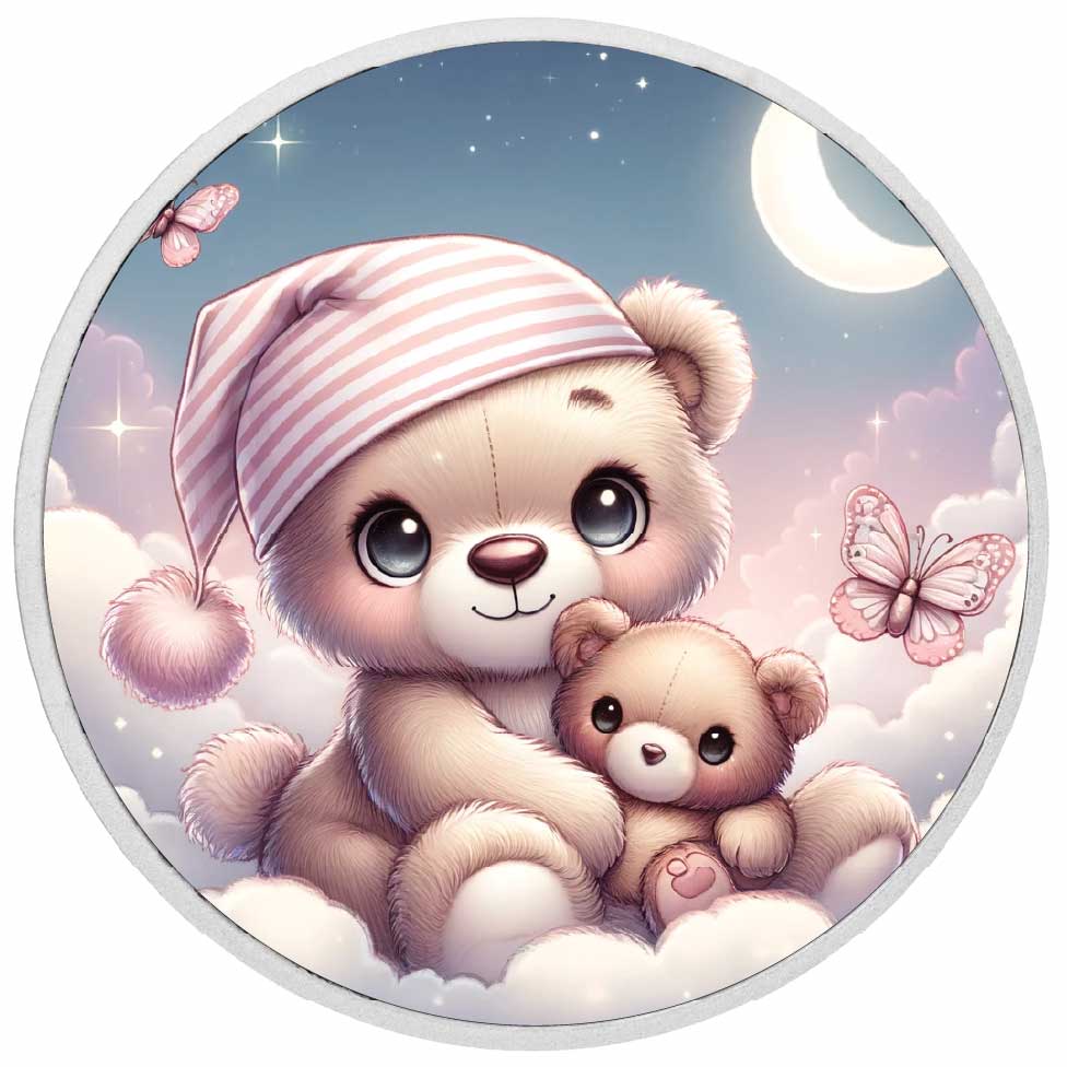 A Cuddle Full of Love - Moonlit Teddy's Tender Embrace 1oz Silver Coloured Coin - Arverni Mint