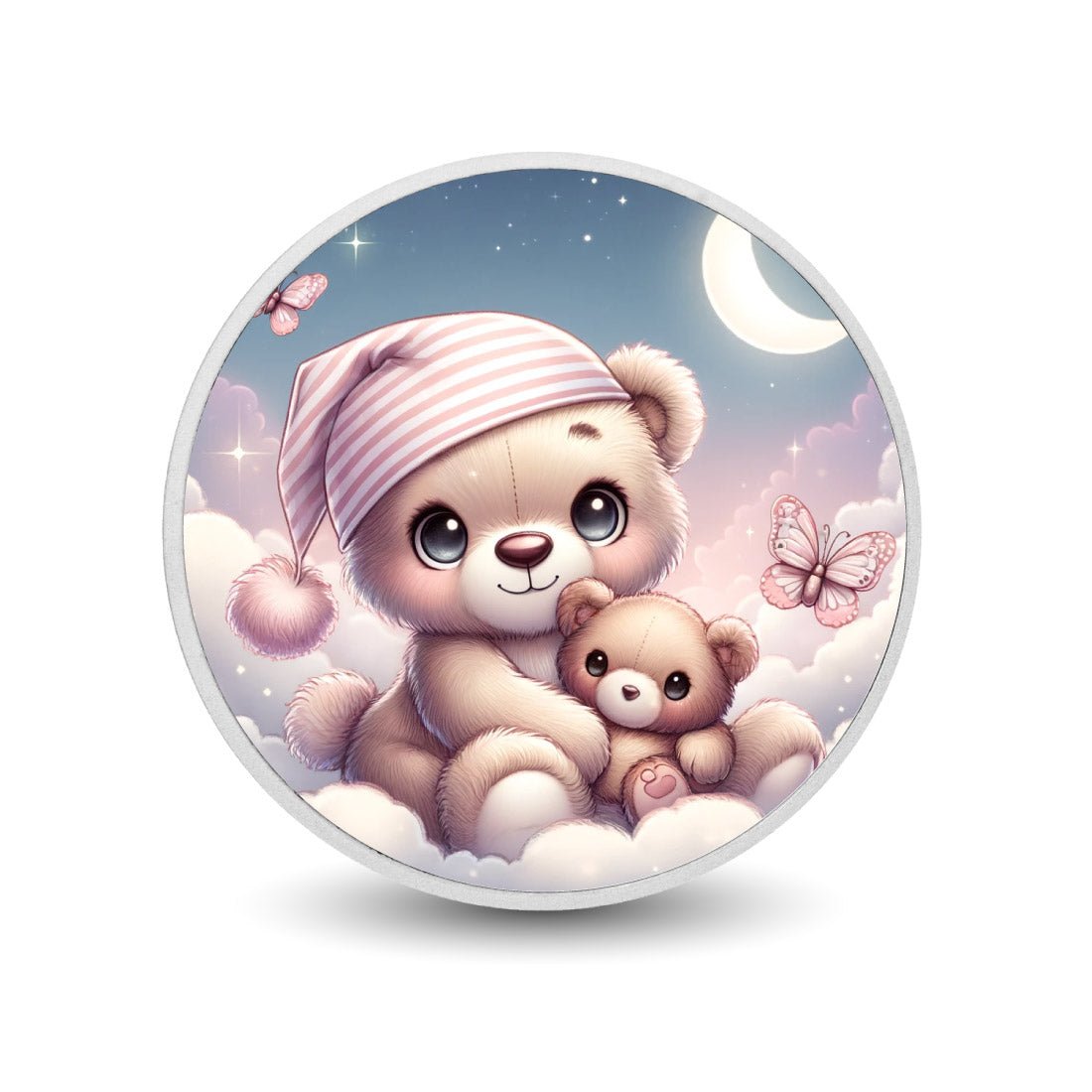 A Cuddle Full of Love - Moonlit Teddy's Tender Embrace 1oz Silver Coloured Coin - Arverni Mint