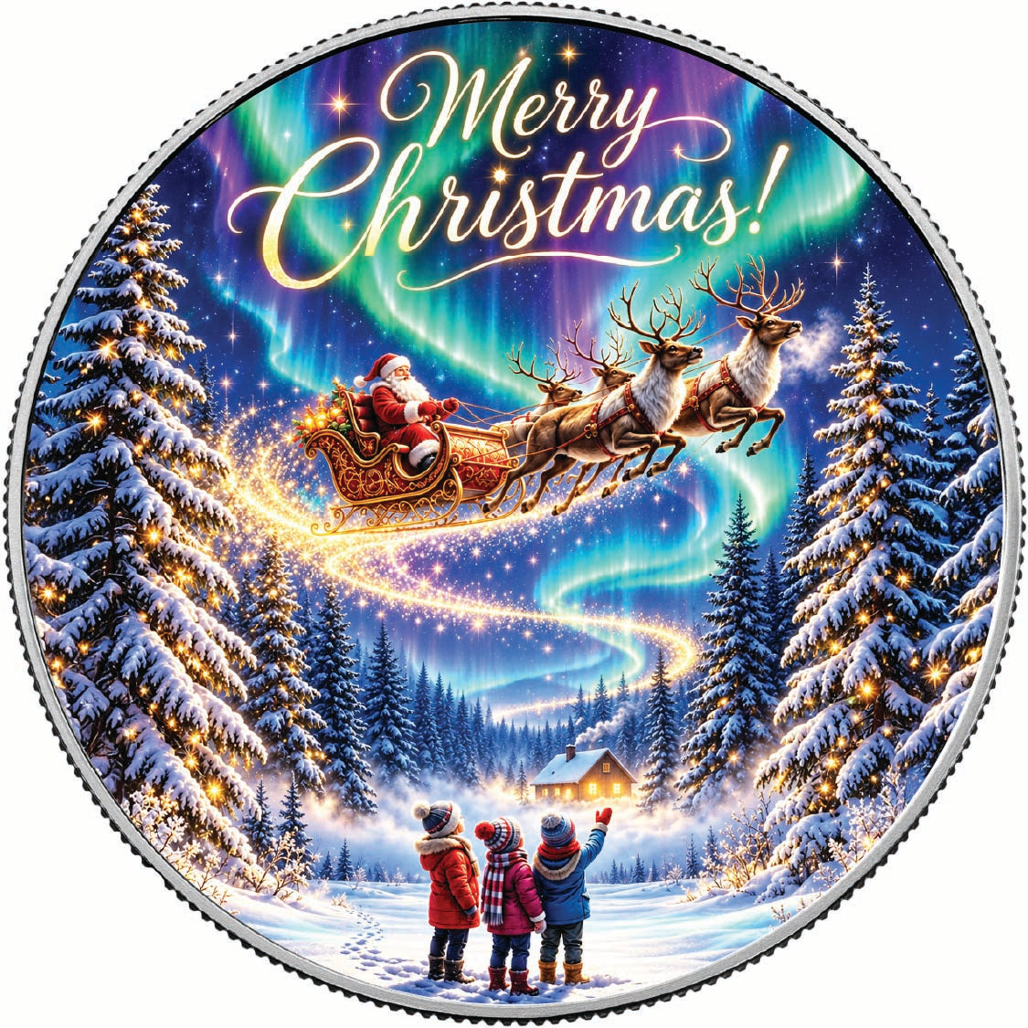 Midnight Magic 1oz 999.9 Fine Silver Coin Colorized BU Finish