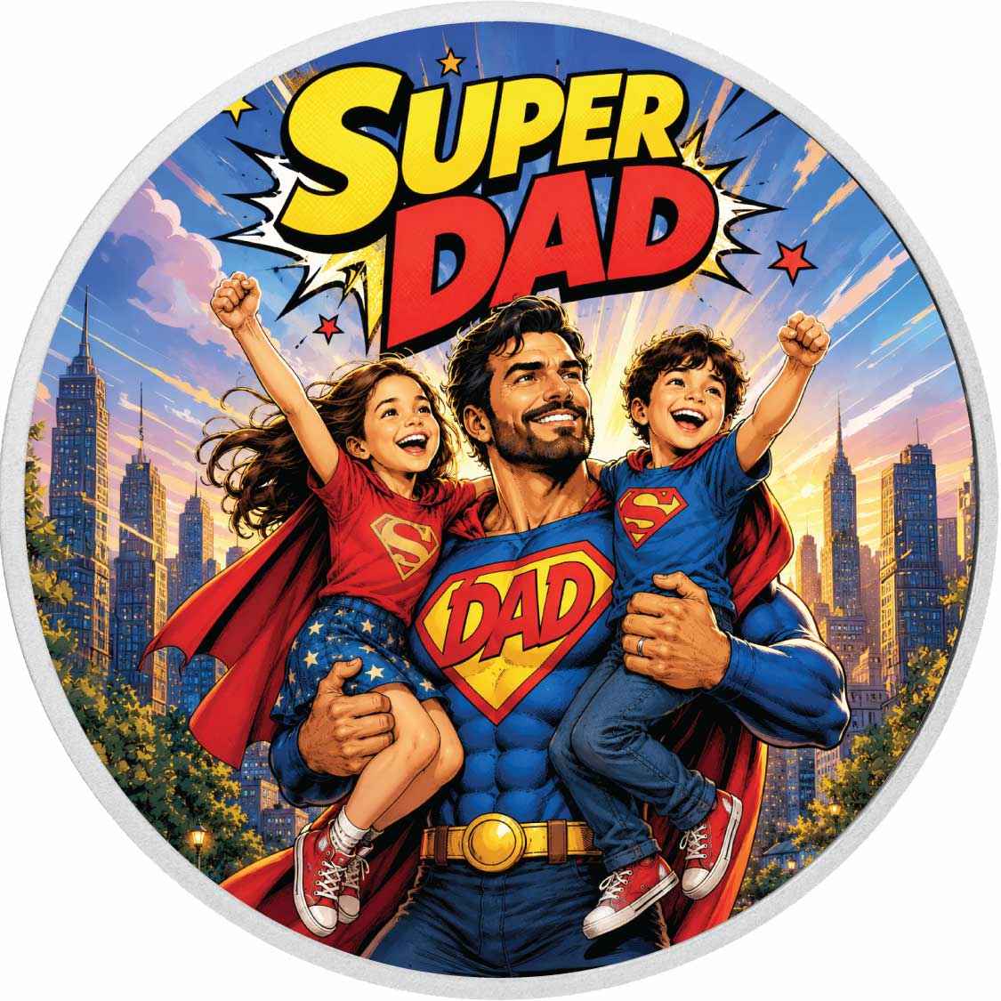 Super Dad: Everyday Hero 2026 1oz 999 Silver BU Colourized