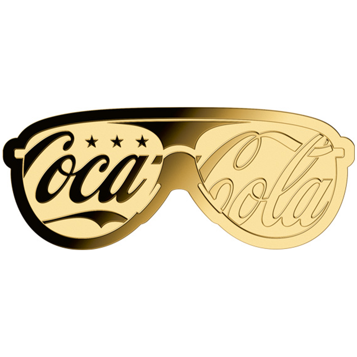Coca-Cola Sunglasses 999 Fine Gold 1/1000 oz Coin in Card
