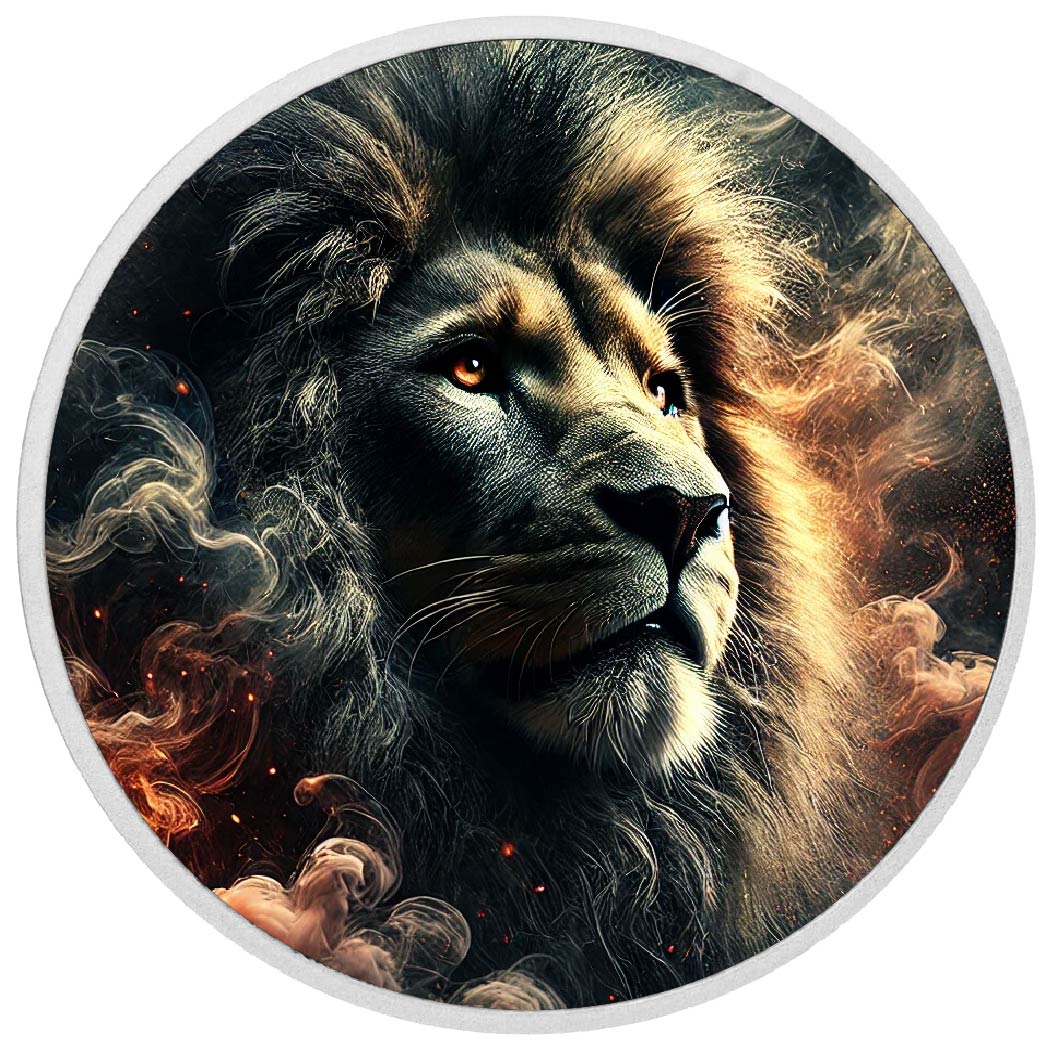 Lion royal dans un tourbillon de braises, pièce colorée en argent de 1oz