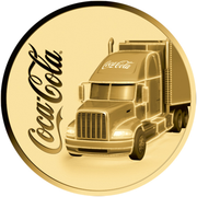 Coca-Cola Truck 999 Fine Gold 1/1000 oz Coin in Card