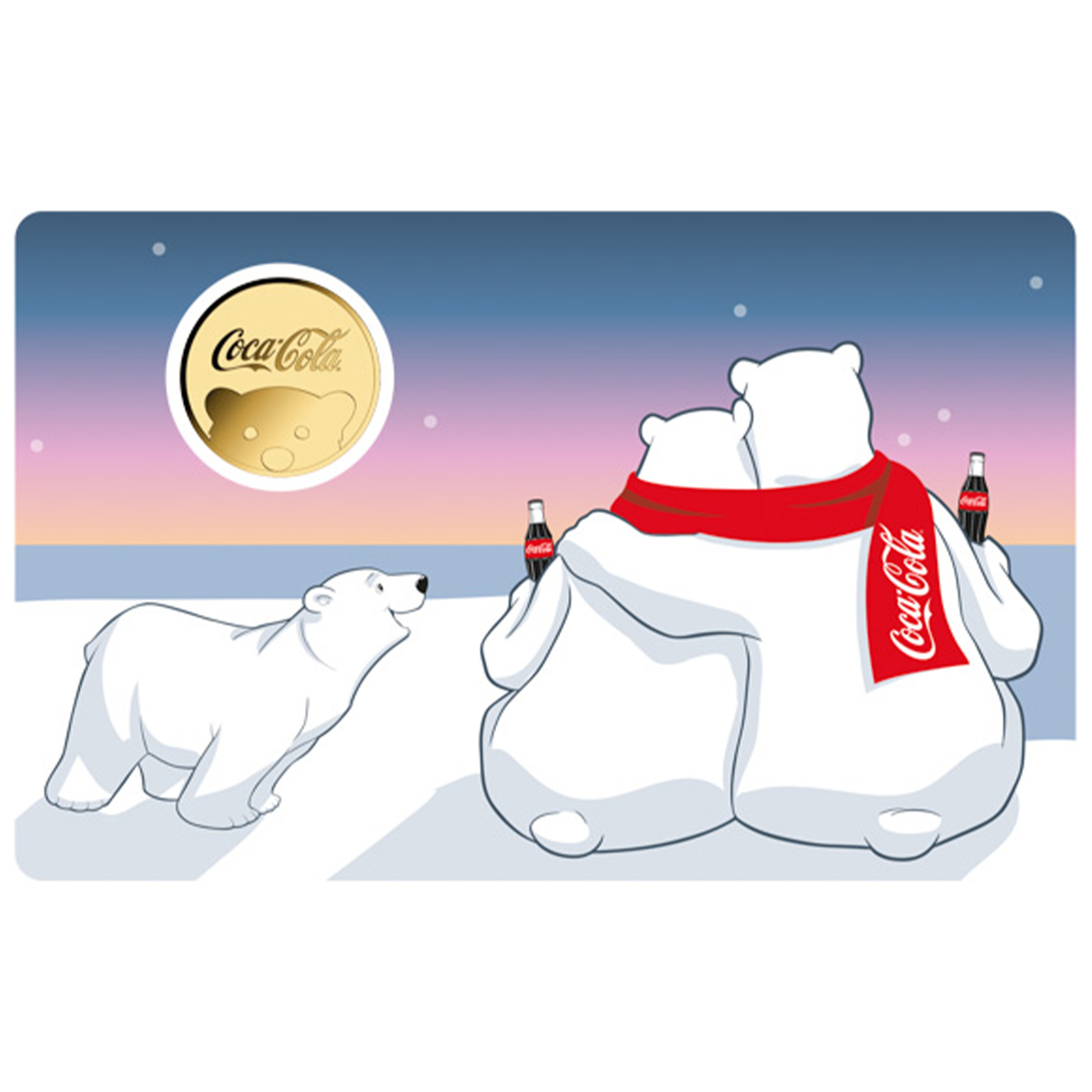 Coca-Cola Bear 999 Fine Gold 1/1000 oz Coin in Card