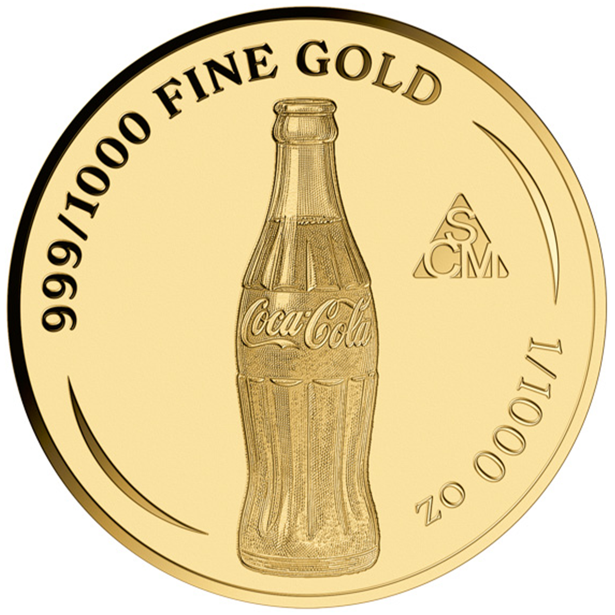 Coca-Cola Picnic Vintage 999 Fine Gold 1/1000 oz Coin in Card