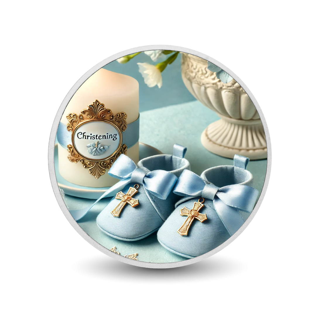 Baby Boy's Christening 1oz Silver Coloured Coin