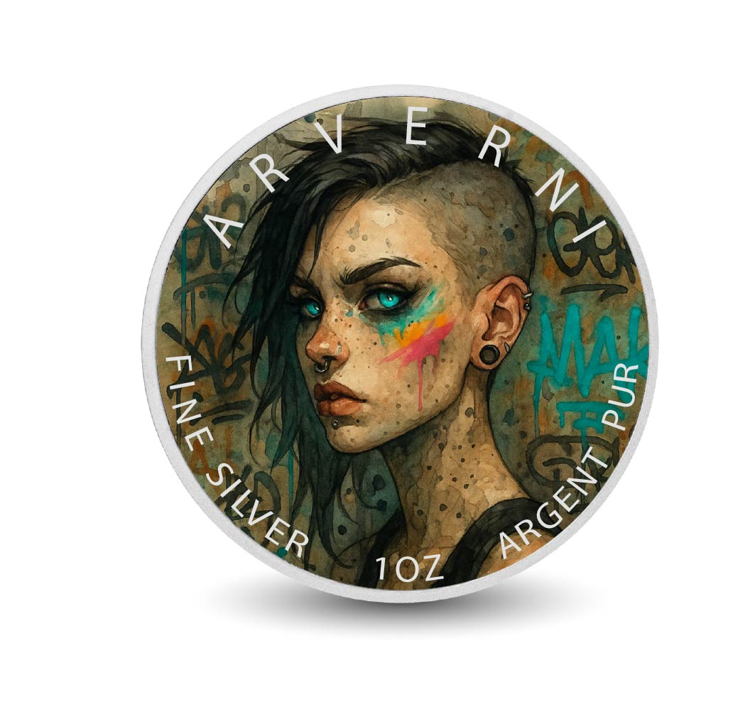 Neonherrschaft – Das Graffiti-Phantom 1oz farbige Feinsilbermünze