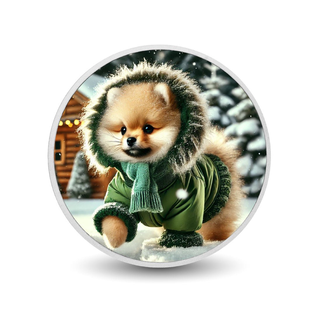 Arctic Adorable: Cozy Pup on a Snowy Stroll 1oz Coin - Arverni Mint