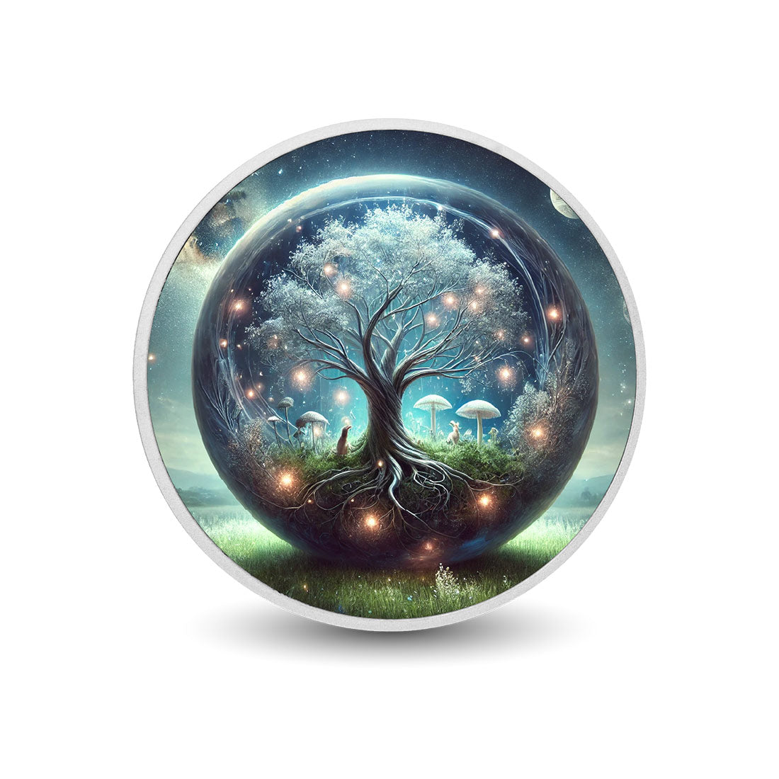 L’équilibre de l’univers - Arbre lumineux1oz Pièce colorée en argent
