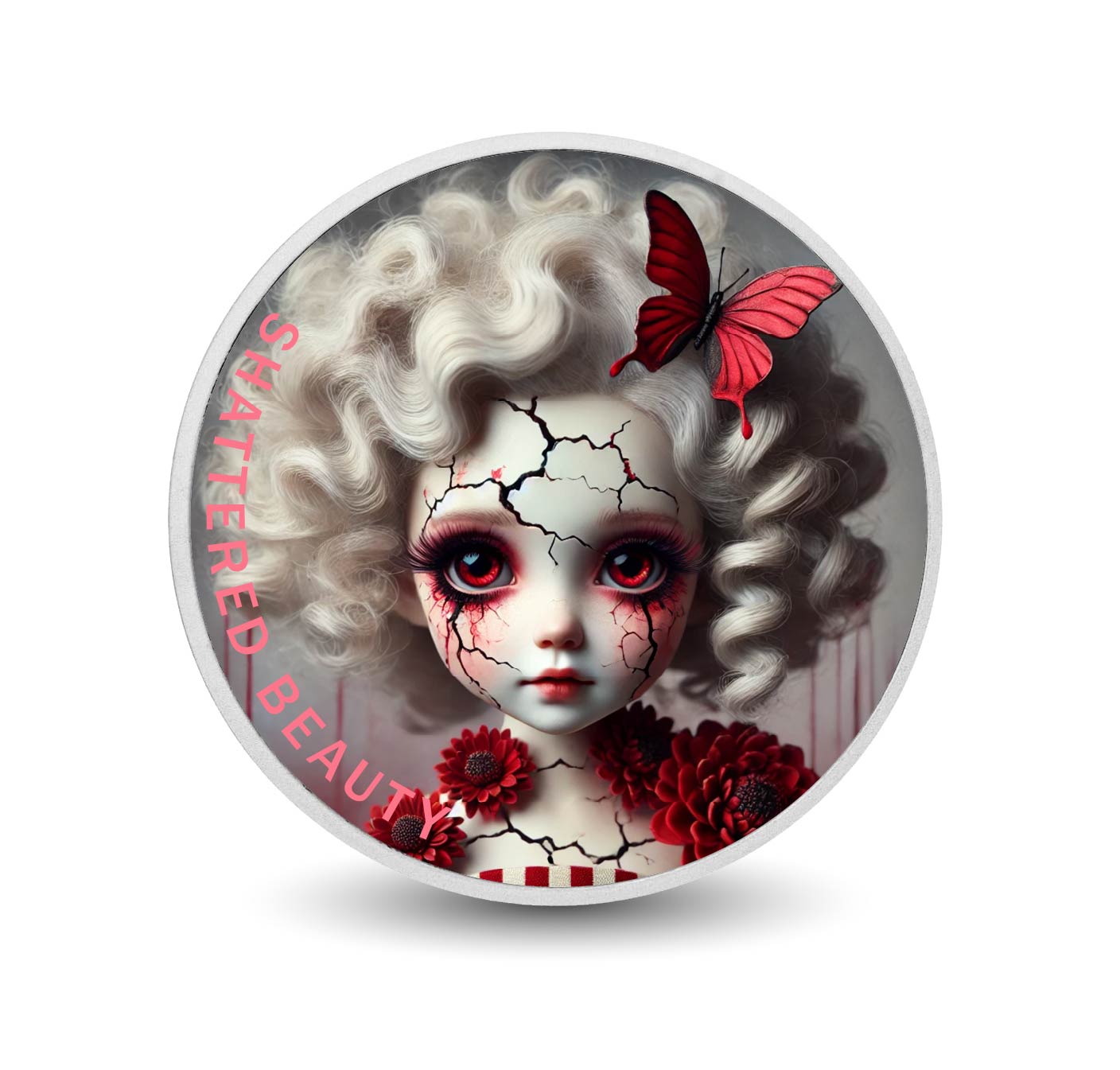 Beauté brisée : poupée cramoisie Argent coloré 1oz