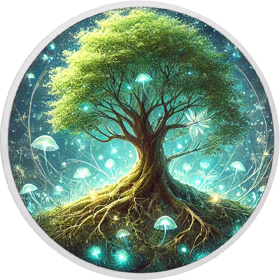 Pièce colorée en argent de 1 oz « Arbre rayonnant »