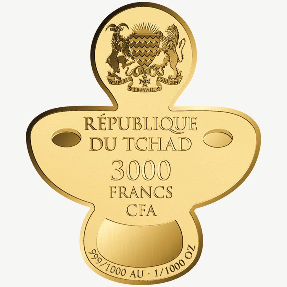 Ciuccio Moneta in oro fino 999 da 1/1000 oz in confezione