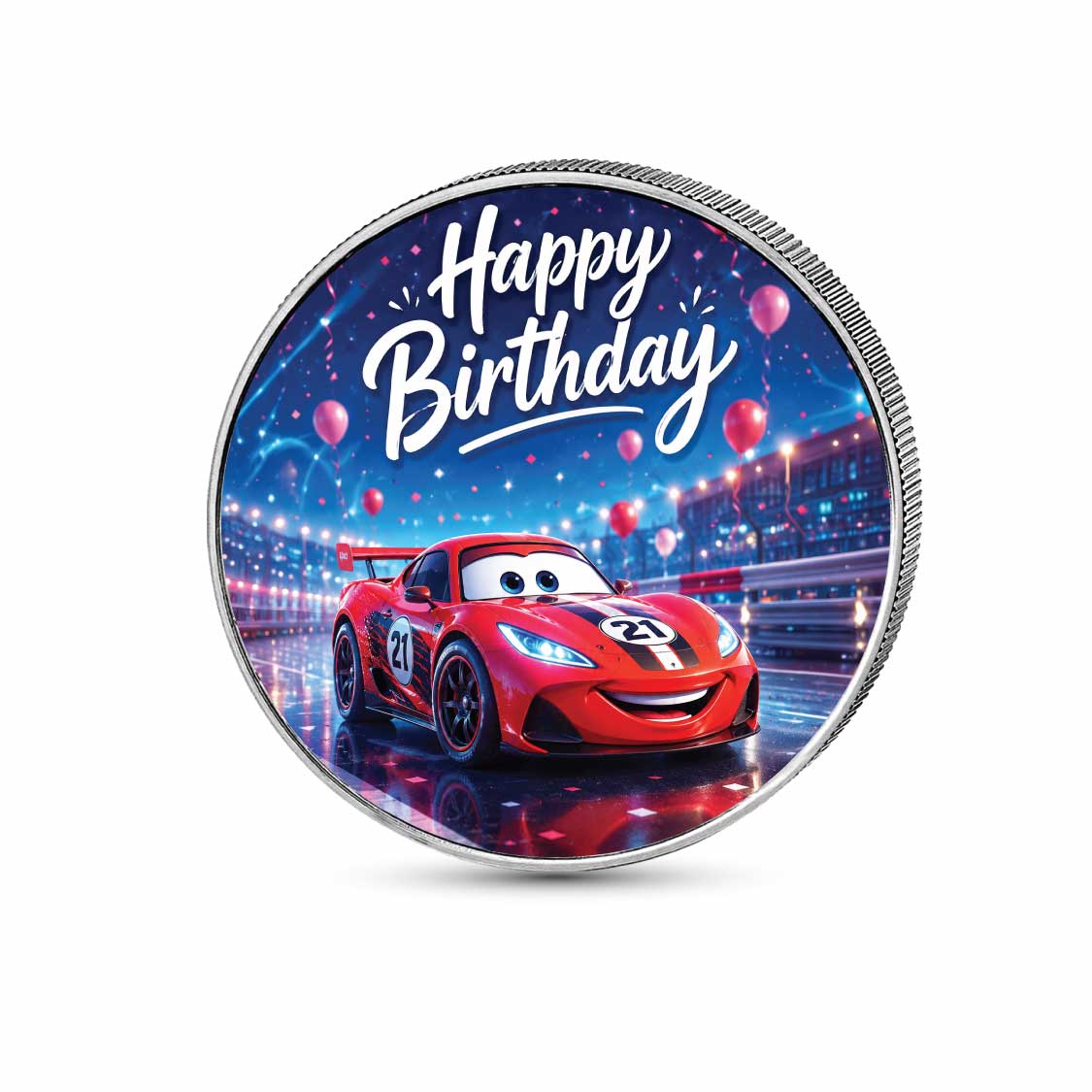 Birthday Racer 1oz Fine Silver Coloured Coin