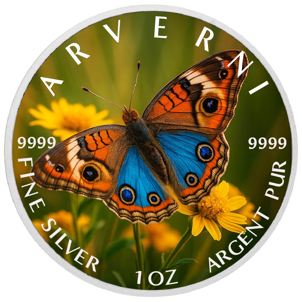 Pièce de monnaie de 1 oz en argent coloré « Joyau de la prairie »