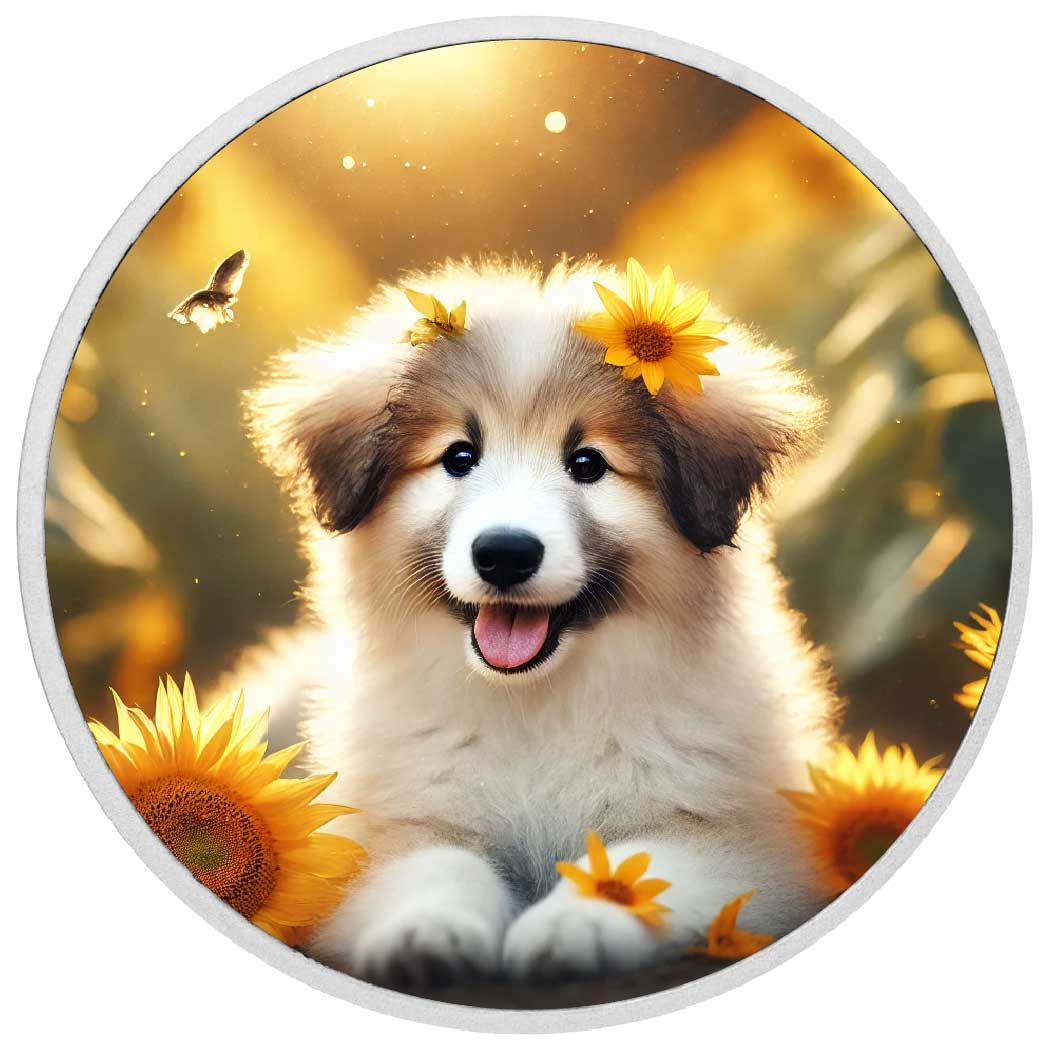 Golden Bloom: A Pup's Sunflower Moment 1oz Coin