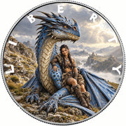 Queen of the Azure Dragon 1oz .999 Fine Silver Coin – Colorized BU Finish