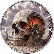 The Burning Web 1oz 999 Silver BU Colourized