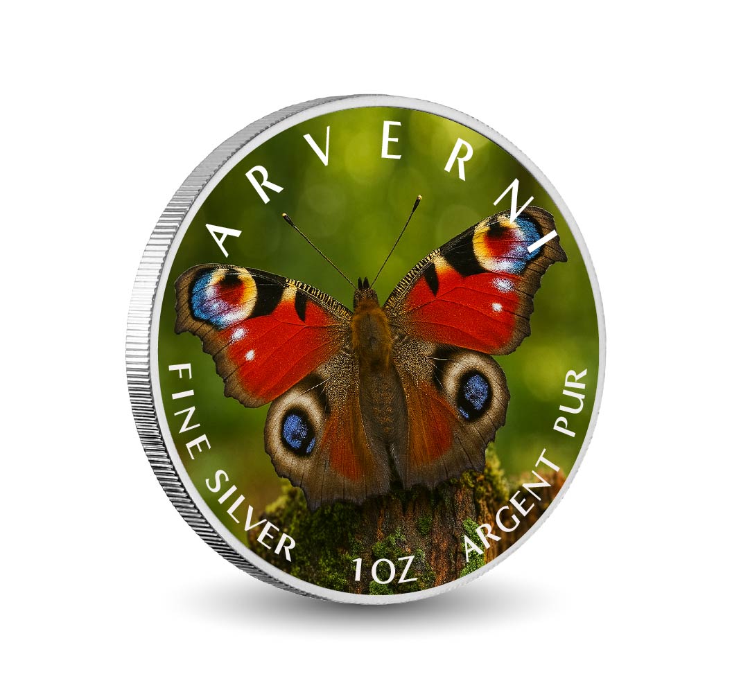 Moneta d’argento puro colorata da 1 oz Occhi della foresta