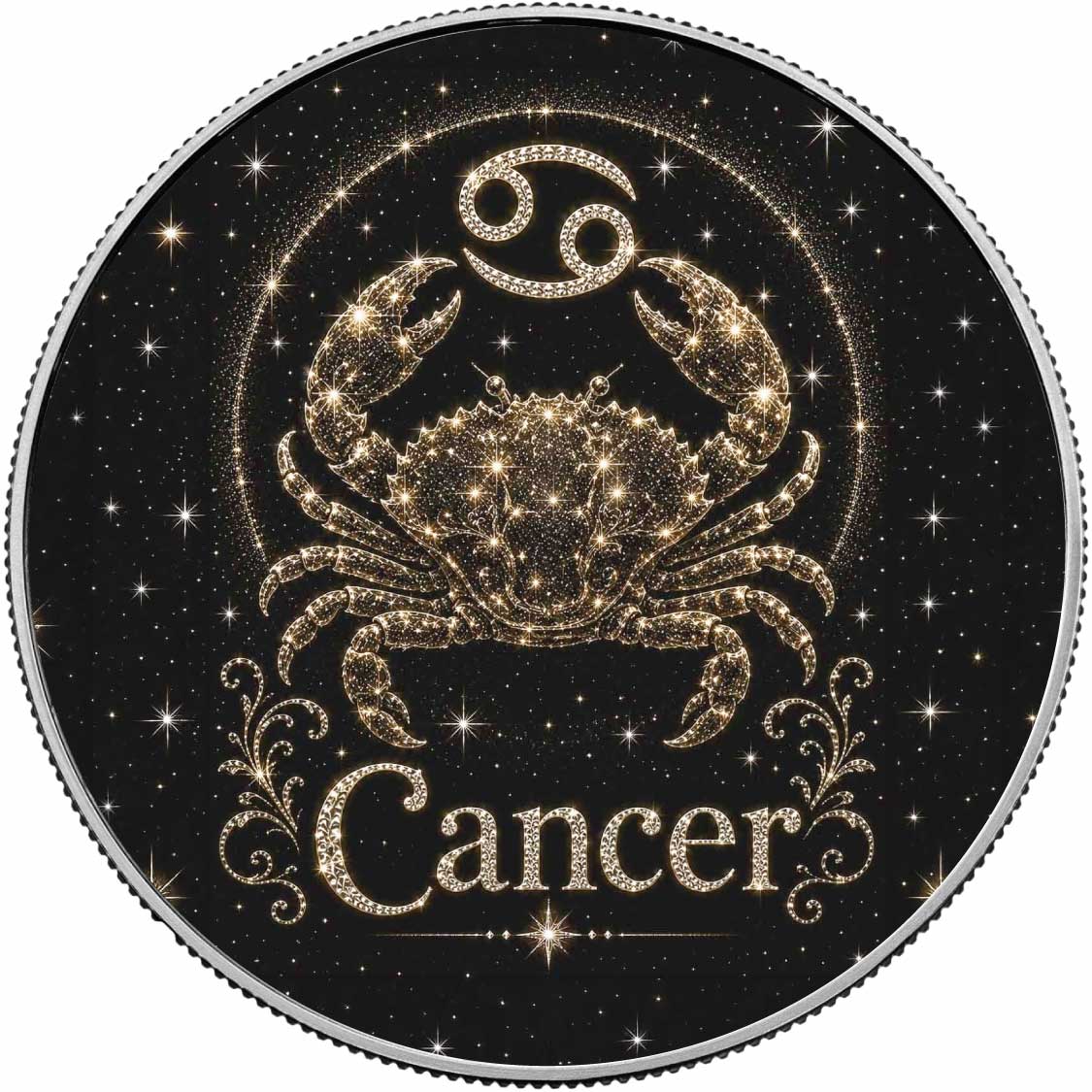 Cancer: Gentle Soul 1 oz .999 Fine Silver Coin – Colorized BU Finish
