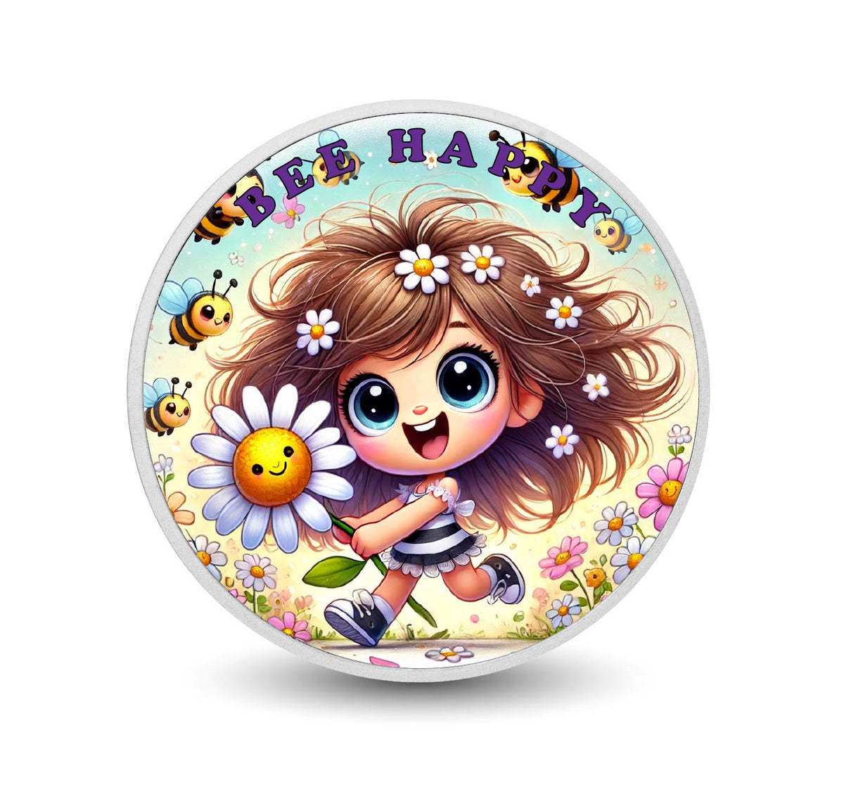 Bee Joyful, Be You! Coloured 1oz Silver Coin - Arverni Mint