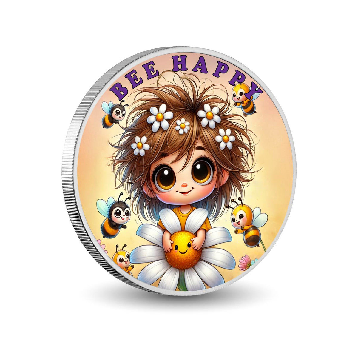 Bee My Sunshine Coloured 1oz Silver Coin - Arverni Mint