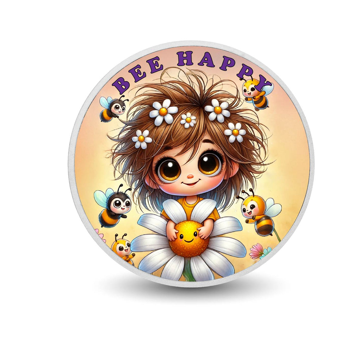 Bee My Sunshine Coloured 1oz Silver Coin - Arverni Mint