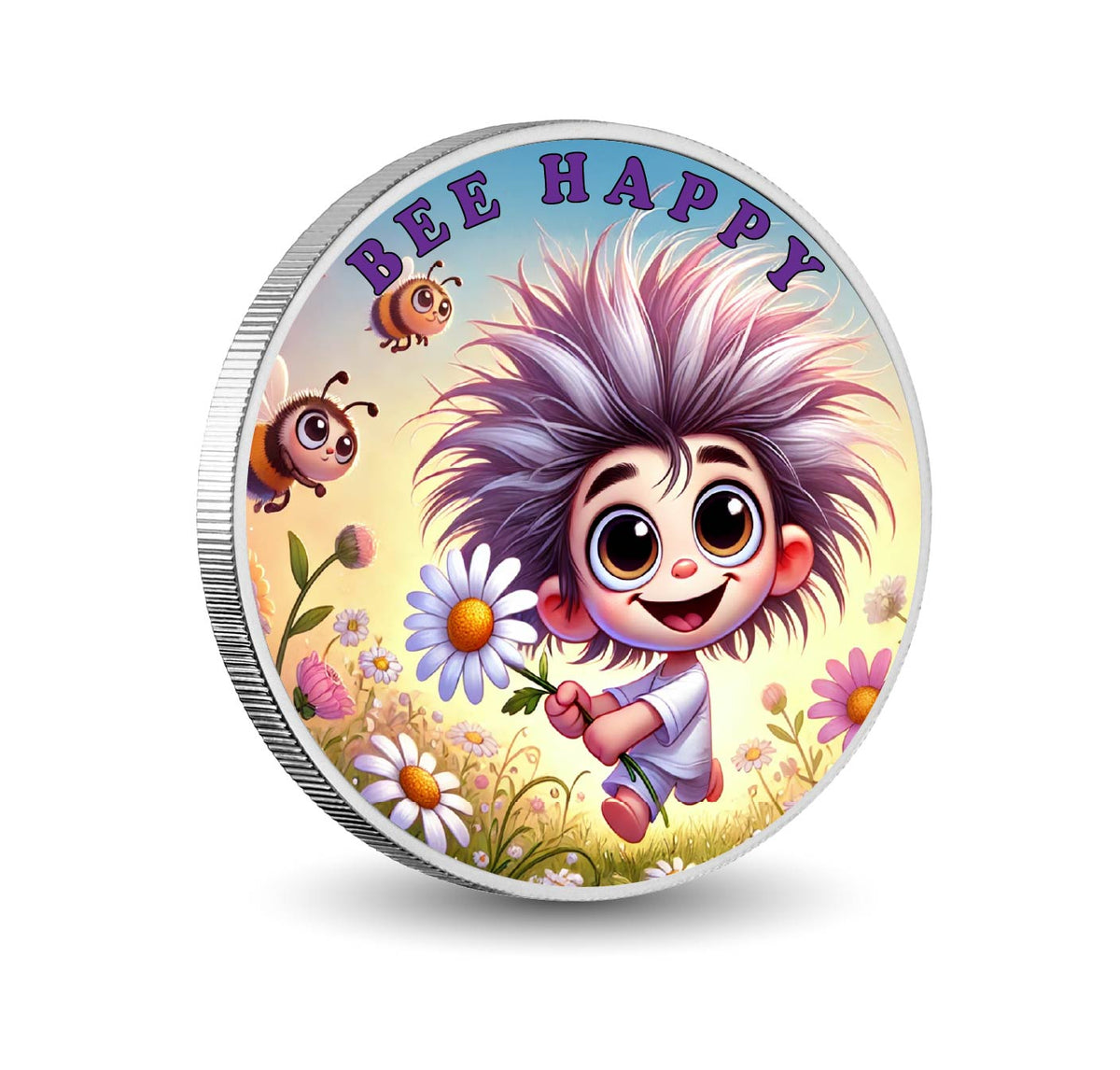 Bee Wild, Bee Happy Coloured 1oz Silver Coin - Arverni Mint