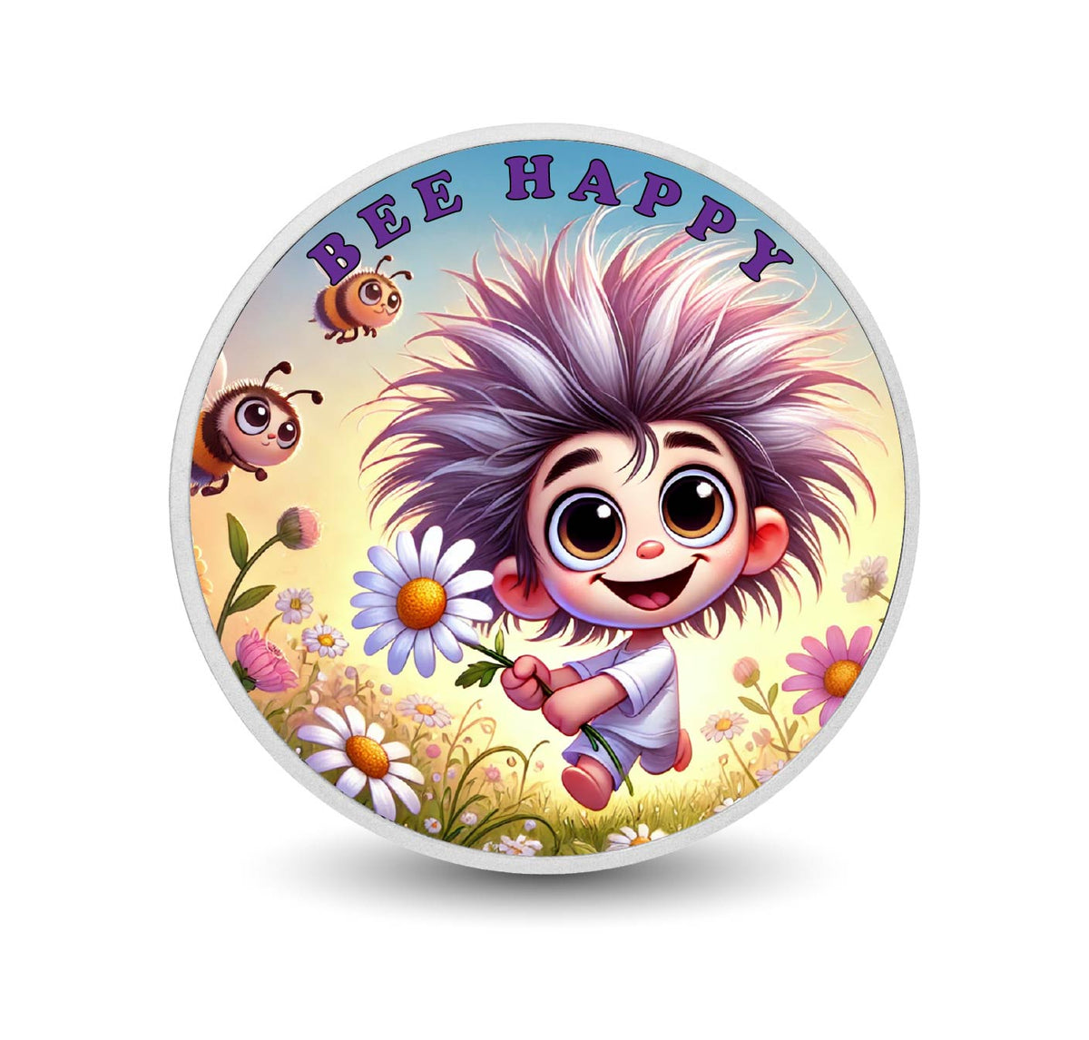 Bee Wild, Bee Happy Coloured 1oz Silver Coin - Arverni Mint