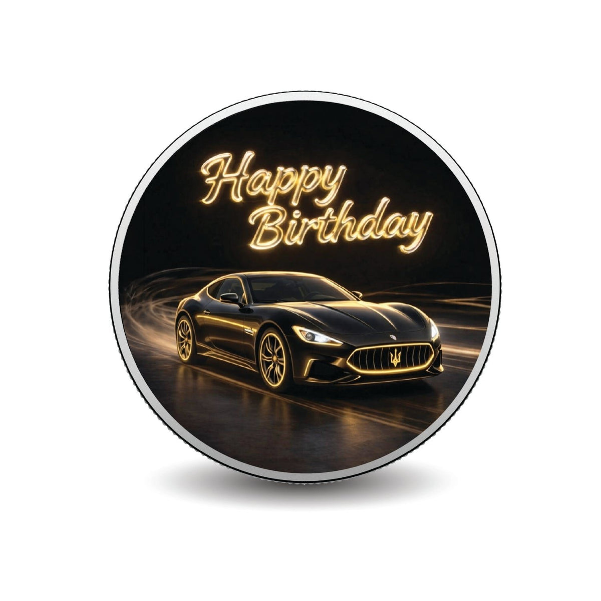 Birthday in Gold 1oz Fine Silver Coloured Coin - Arverni Mint