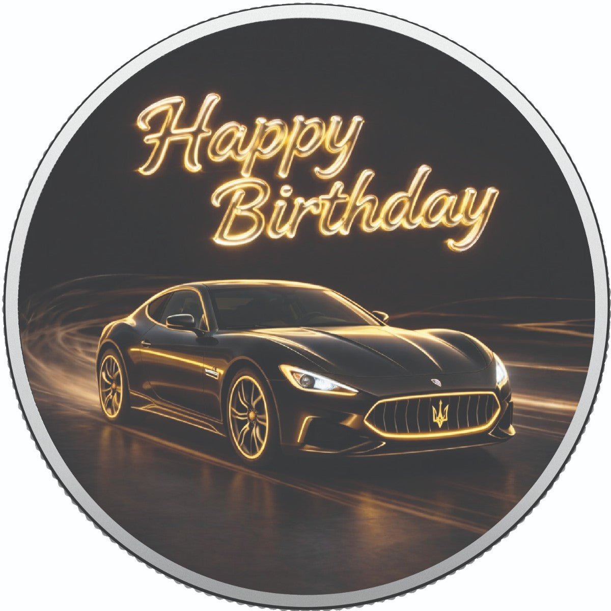 Birthday in Gold 1oz Fine Silver Coloured Coin - Arverni Mint