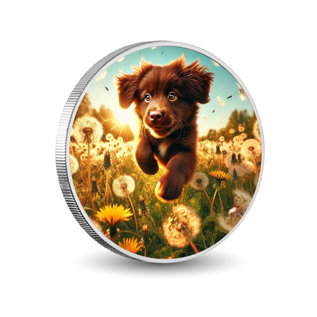 Boundless Puppy Energy 1oz Silver Coloured Coin - Arverni Mint