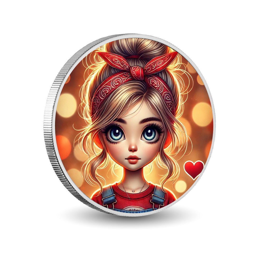 Bright-Eyed Bandana Girl 1oz Silver Coloured Coin - Arverni Mint