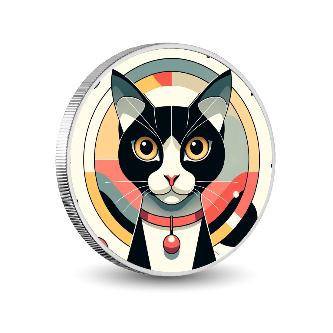 Retro Whiskers: The Timeless Tuxedo Coloured Coin