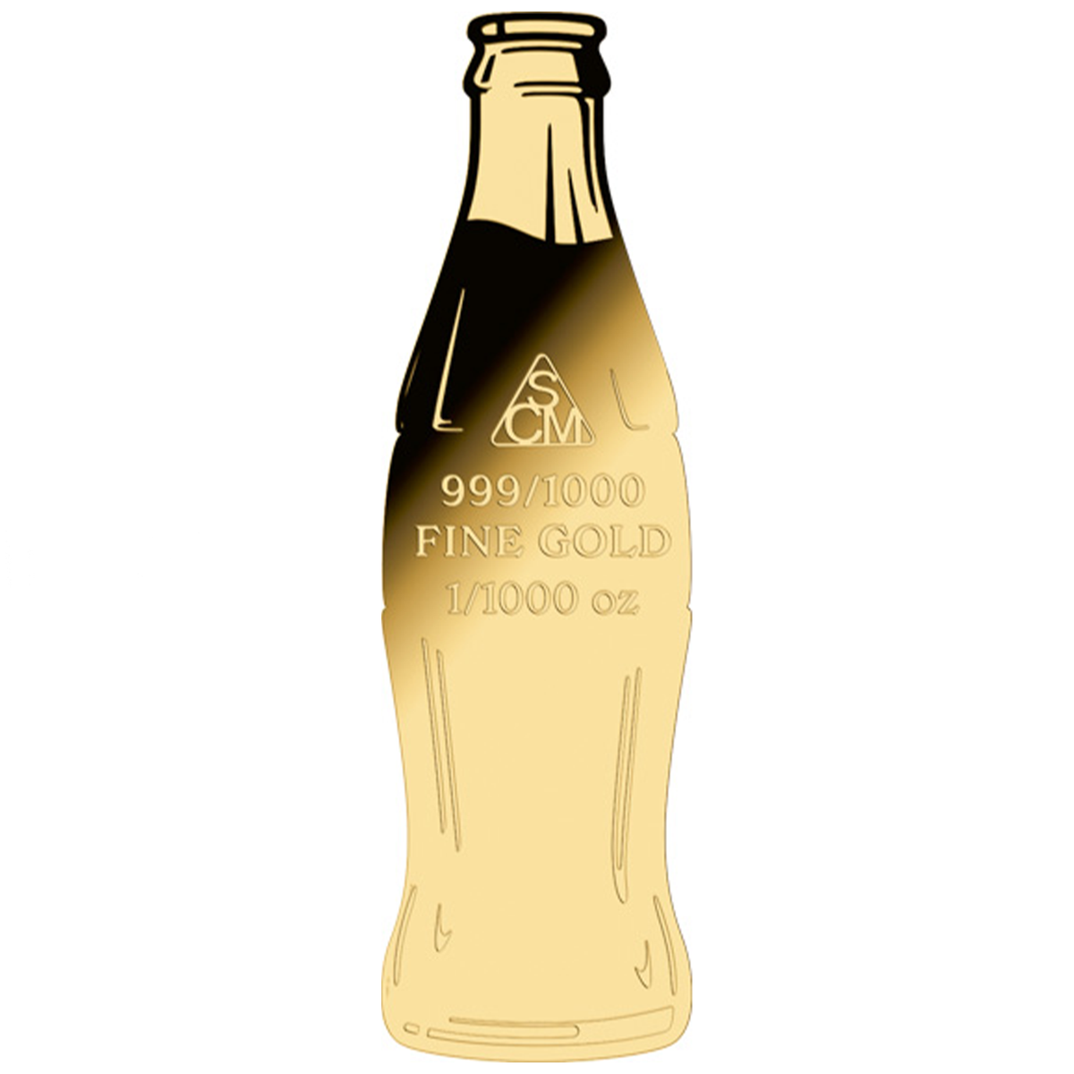 Coca-Cola Bottle 999 Fine Gold 1/1000 oz Coin in Card