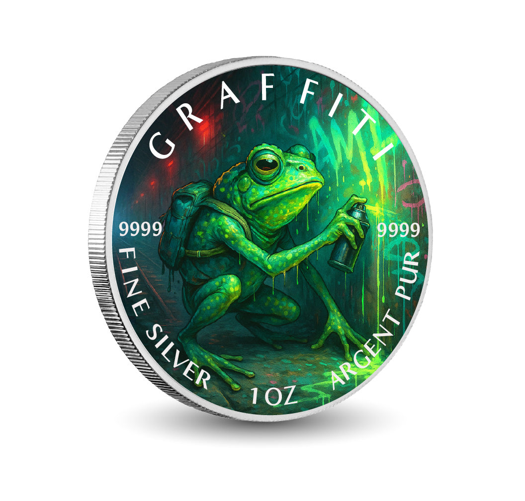 Subway Sprayer The Rebel Frog 1oz Fine Silver Coloured Coin