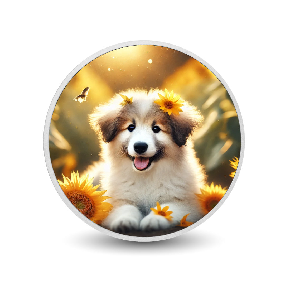 Golden Bloom: A Pup's Sunflower Moment 1oz Coin
