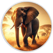 Golden Stroll: Elephants of the Savannah Coloured Coin