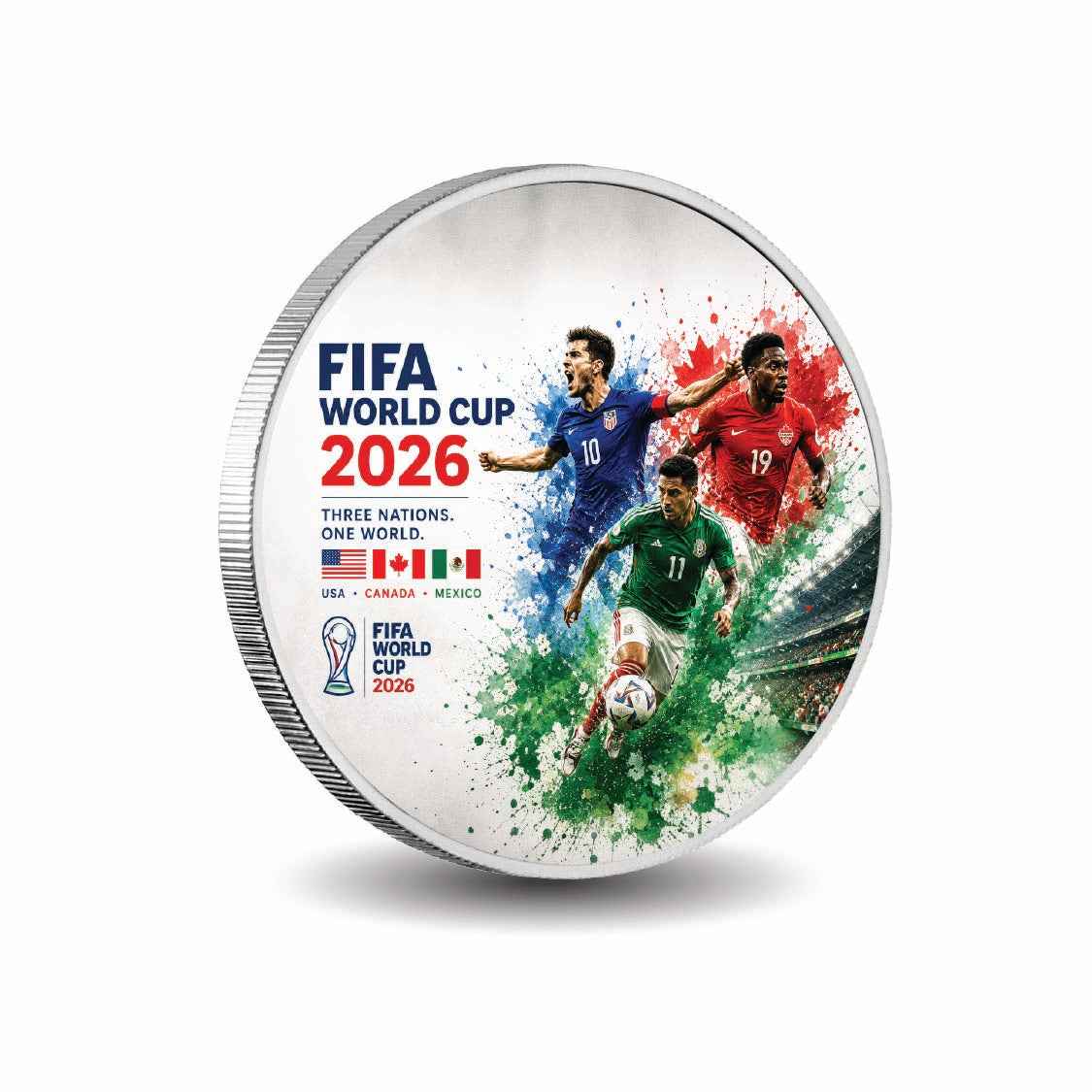 Where Legends Will Rise: FIFA World Cup 2026 1oz 999 Silver BU Colourized