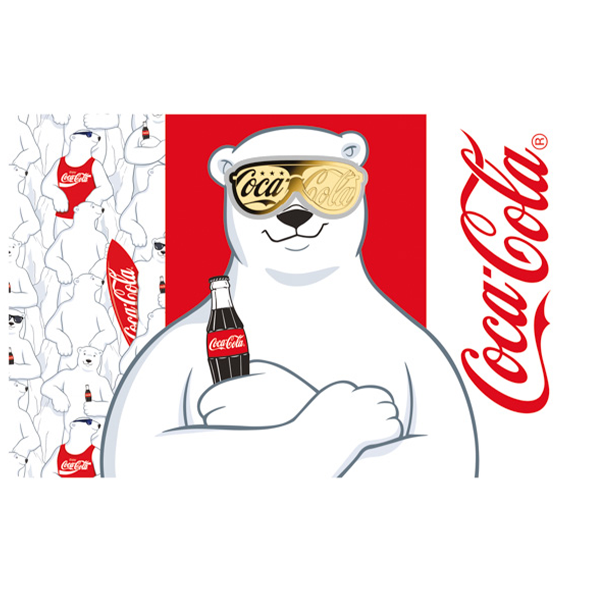 Coca-Cola Sunglasses 999 Fine Gold 1/1000 oz Coin in Card