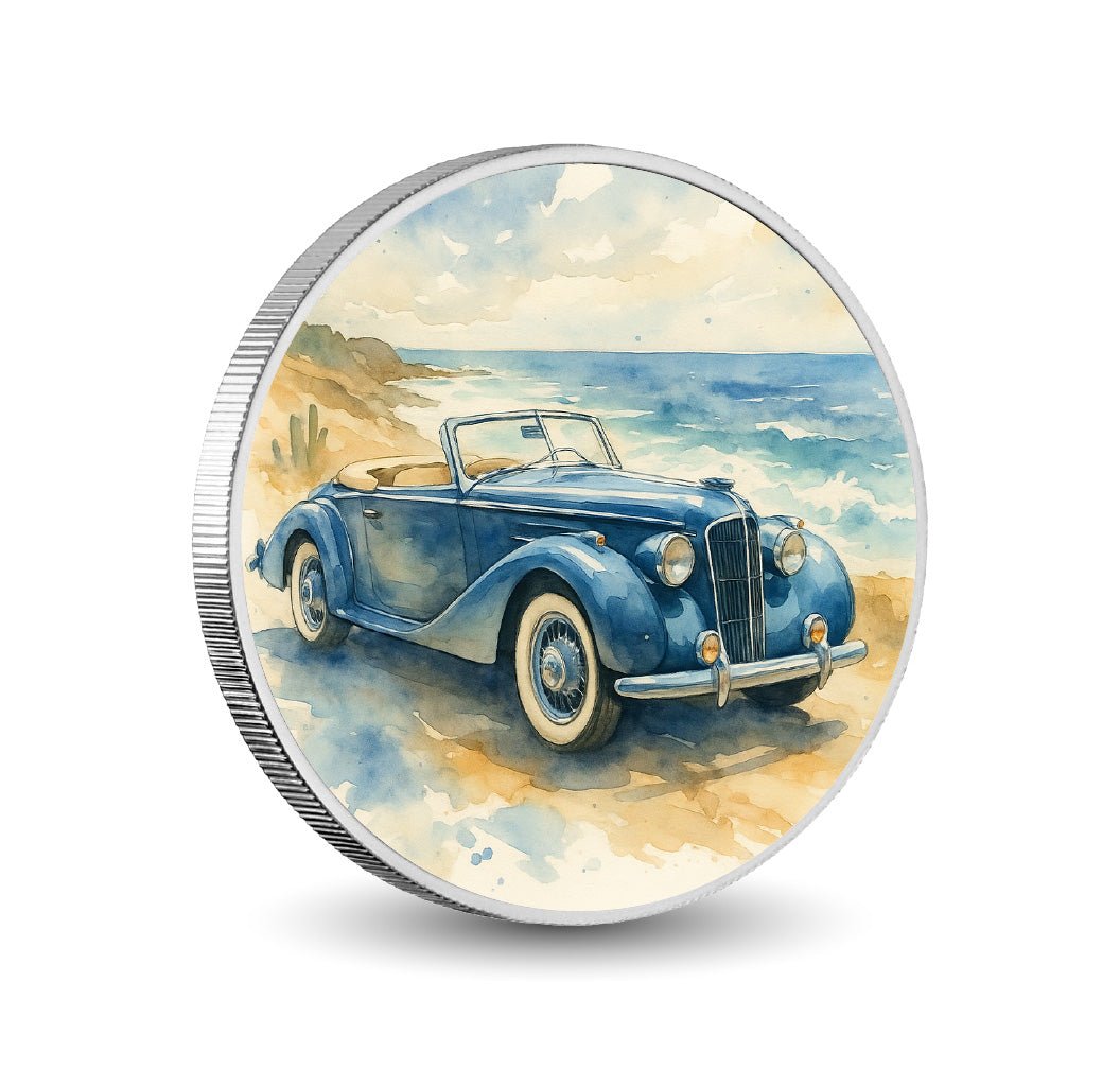 Coastal Royalty The Azure Escape 1oz Fine Silver Coloured Coin - Arverni Mint