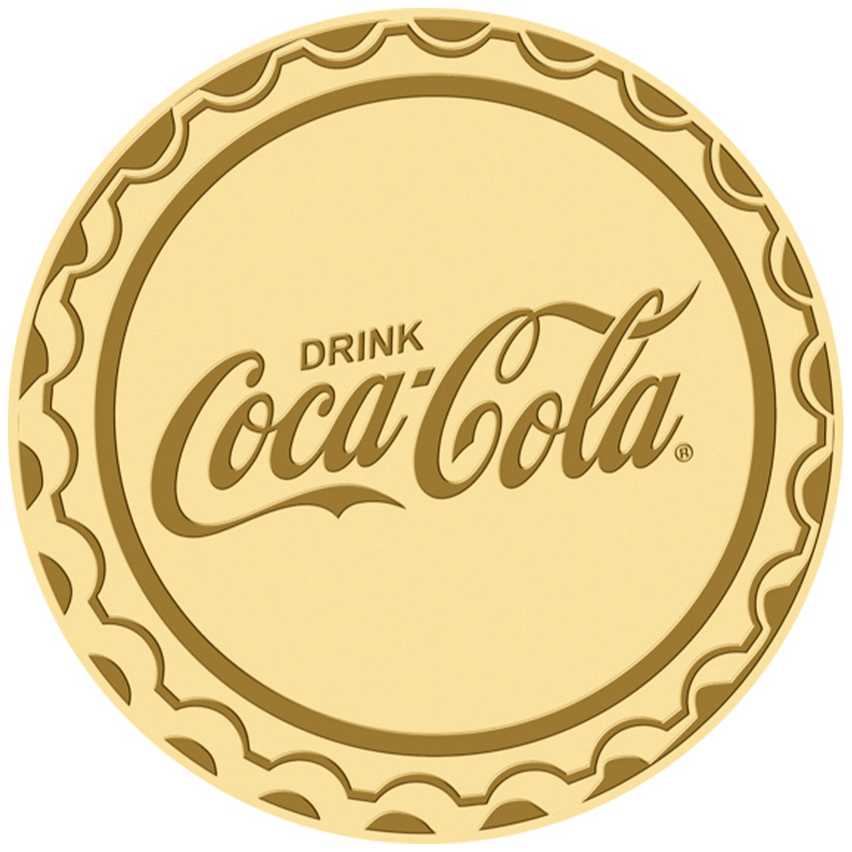 Coca-Cola Pop Art Bottle Cap999 Fine Gold 1/1000 oz Coin in Card - Arverni Mint