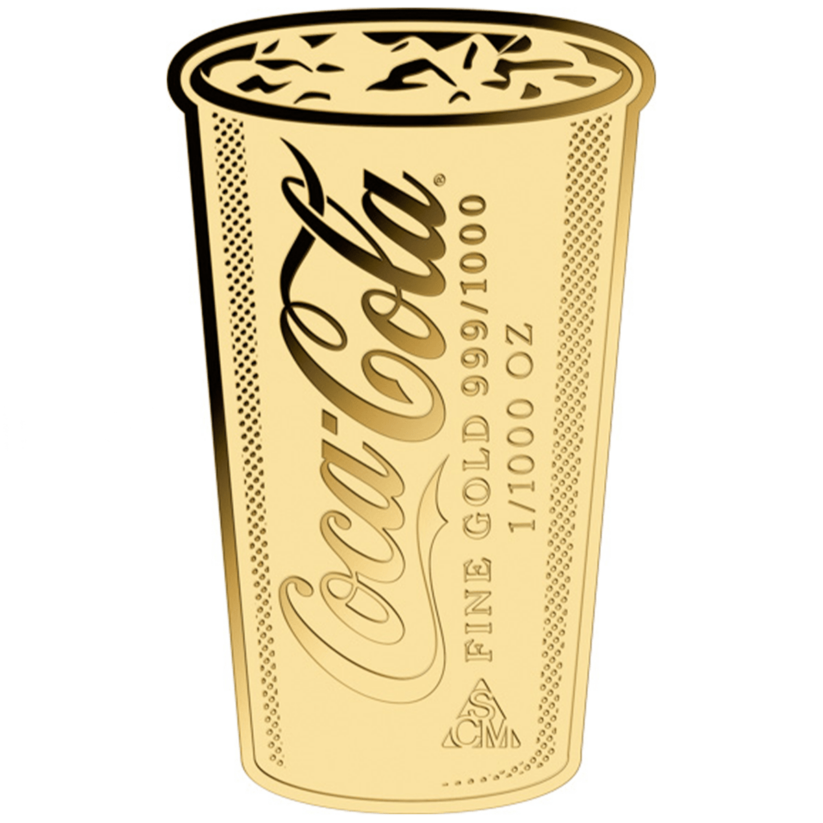 Coca-Cola Pop Art Cup 999 Fine Gold 1/1000 oz Coin in Card - Arverni Mint