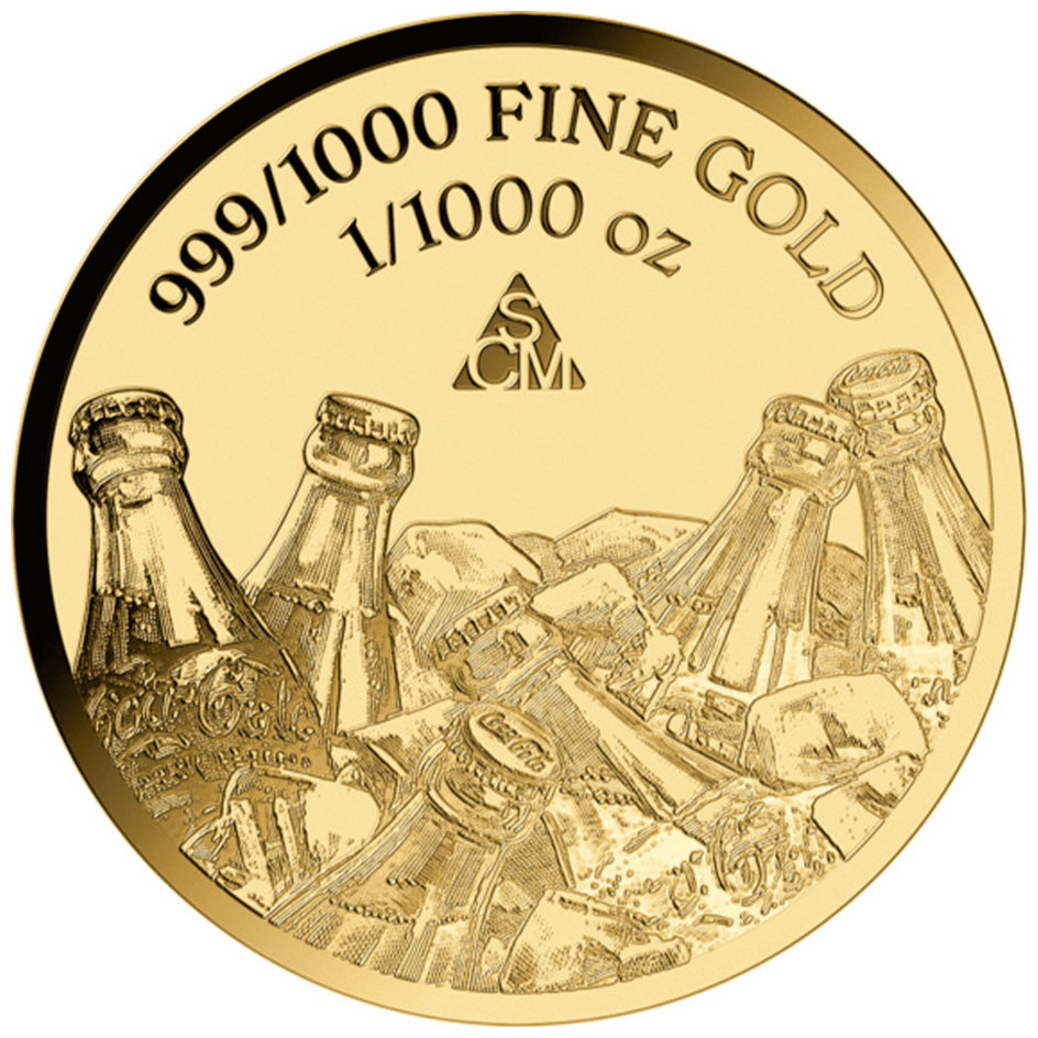 Coca-Cola Vintage Refreshment 999 Fine Gold 1/1000 oz Coin in Card - Arverni Mint