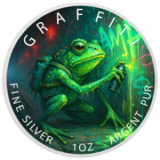 2026 Australien 1 oz 9999 Silber BU Subway-Sprayer Der rebellische Frosch koloriert