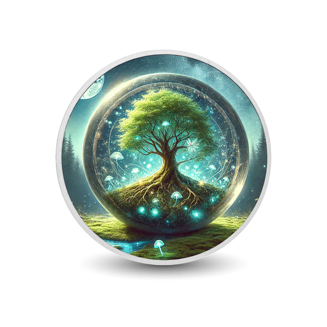 L’Équilibre de l’Univers - Pièce colorée en argent de 1 oz « Arbre rayonnant »
