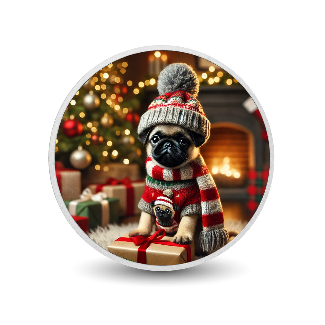 Carlin et Noël douillet 1oz Pièce colorée en argent