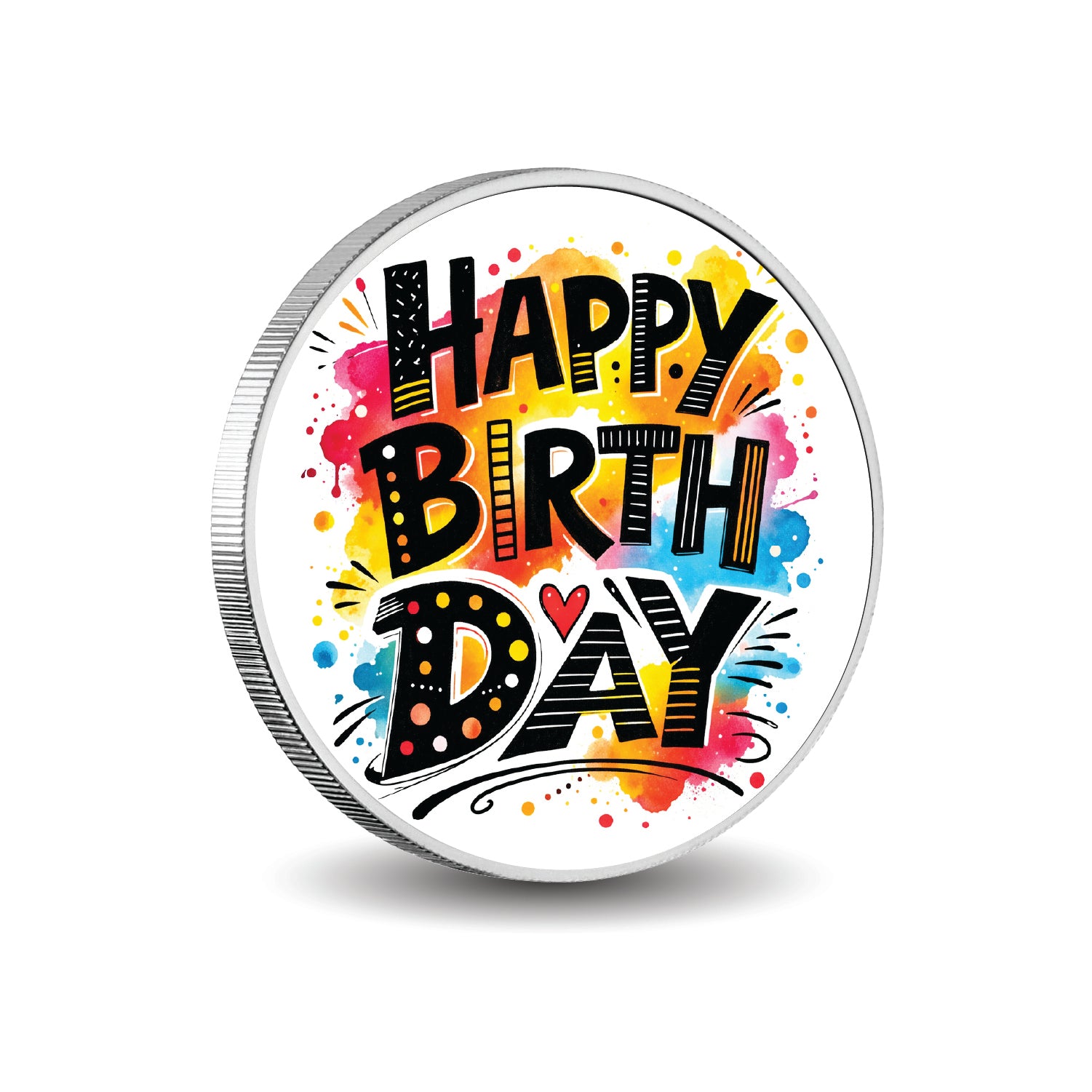 Splash of Birthday Joy 1oz Fine Silver Coloured Coin