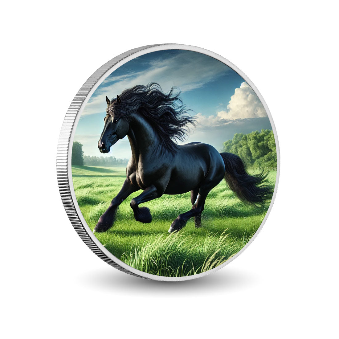 Tonnerre d’ébène : la grâce en mouvement, argent fin de 1oz