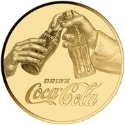 Coca-Cola Picnic Vintage 999 Fine Gold 1/1000 oz Coin in Card
