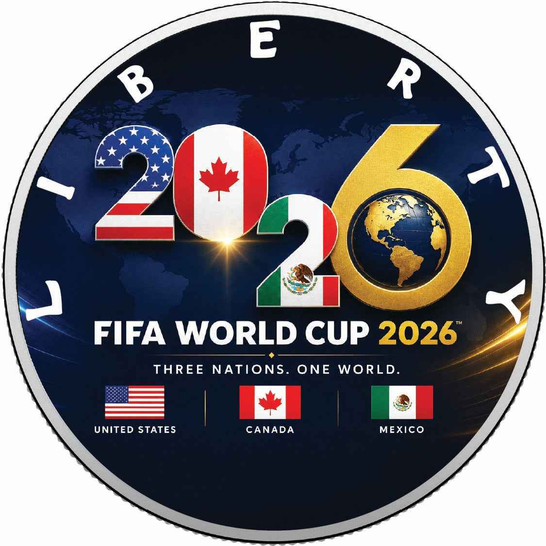 Road to Glory: FIFA World Cup 2026 1oz 999 Silver BU Colourized